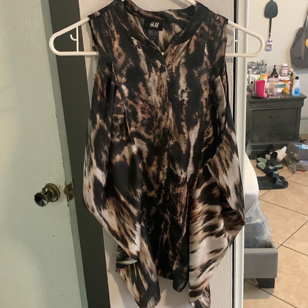 Selling an H&M button down shirt! Selling a Large stripped dress!